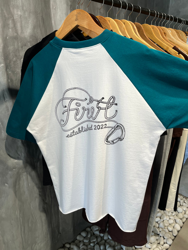 FIRVT ROPELOCK TEAL RAGLAN T-SHIRT