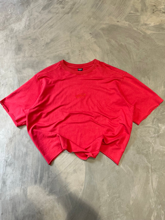 RED WASHED BOXY T-SHIRT
