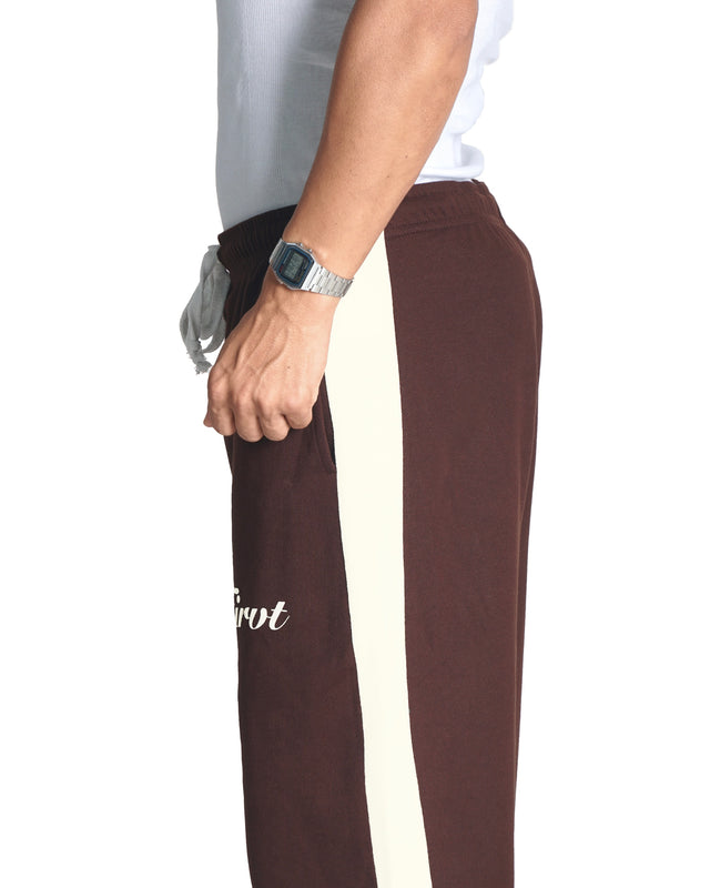BROWN SIDE STRIPE SWEATPANTS
