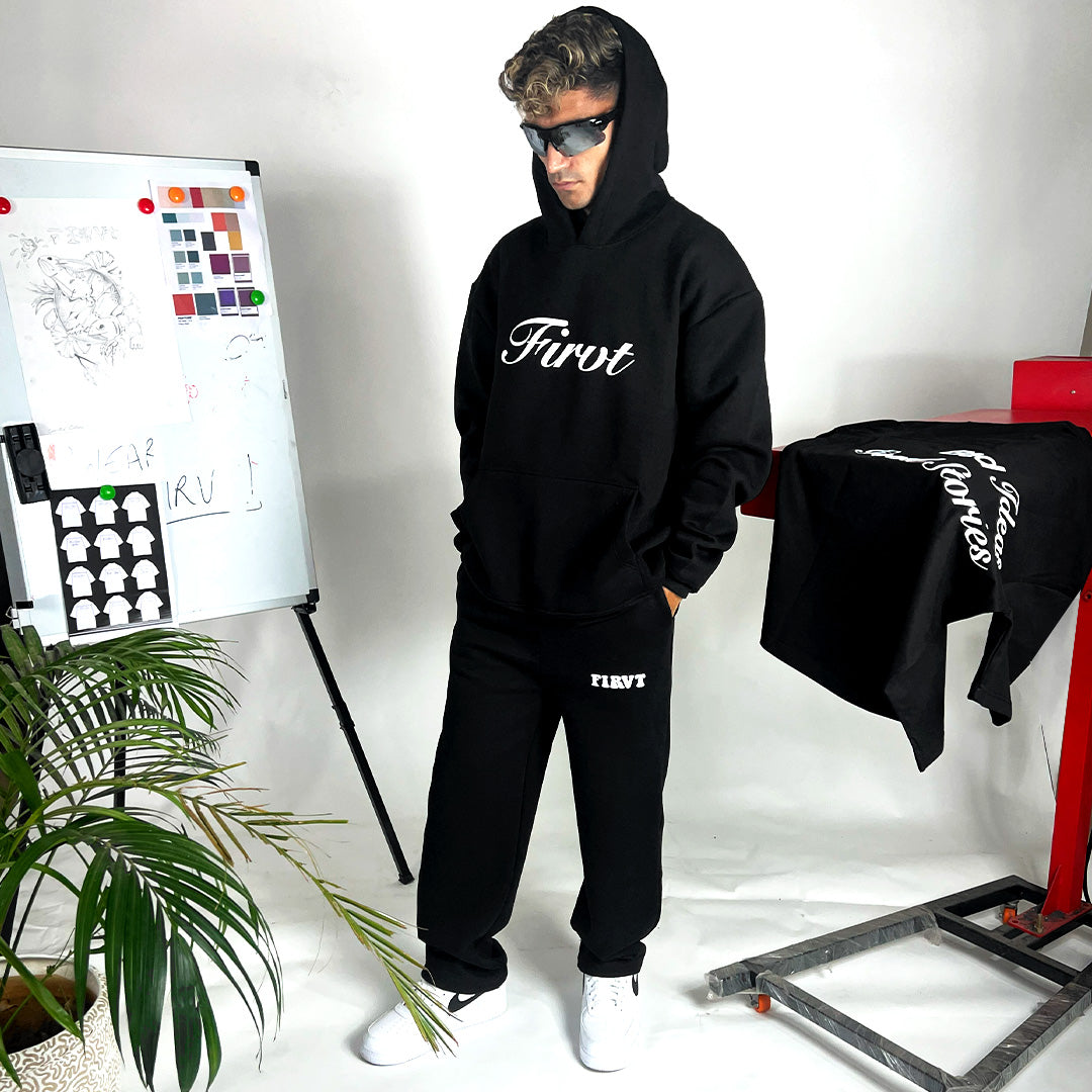 Black hoodie shop with words