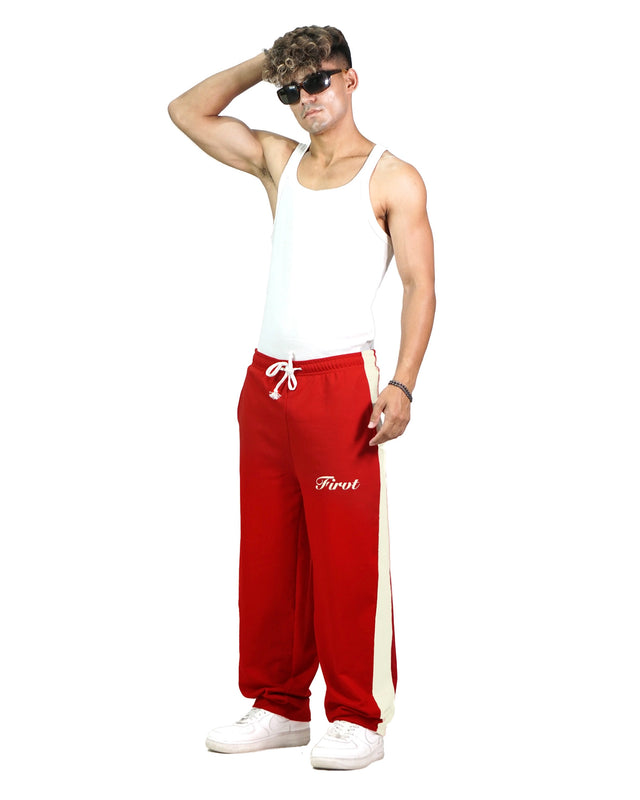 RED SIDE STRIPE SWEATPANTS