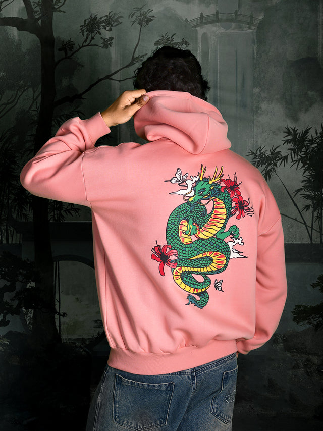 DRAGON HOODIE DUSTY PINK