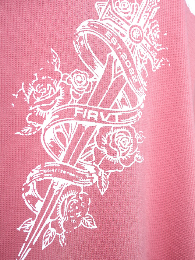 FIRVT SWORD DUSTY PINK WAFFLE T-SHIRT