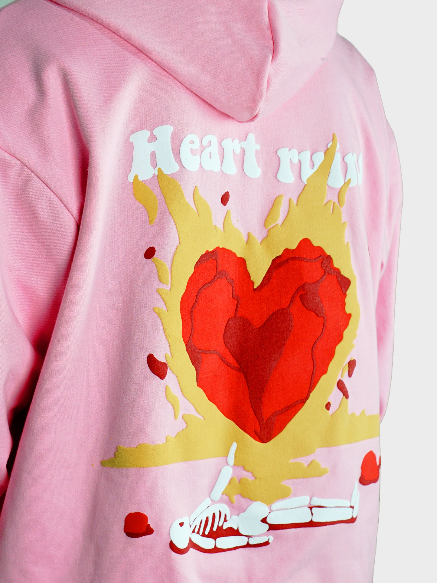 HEART RUINS PINK HOODIE