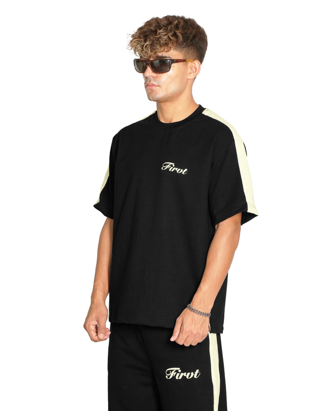 BLACK SIDE STRIPE CO-ORD SET