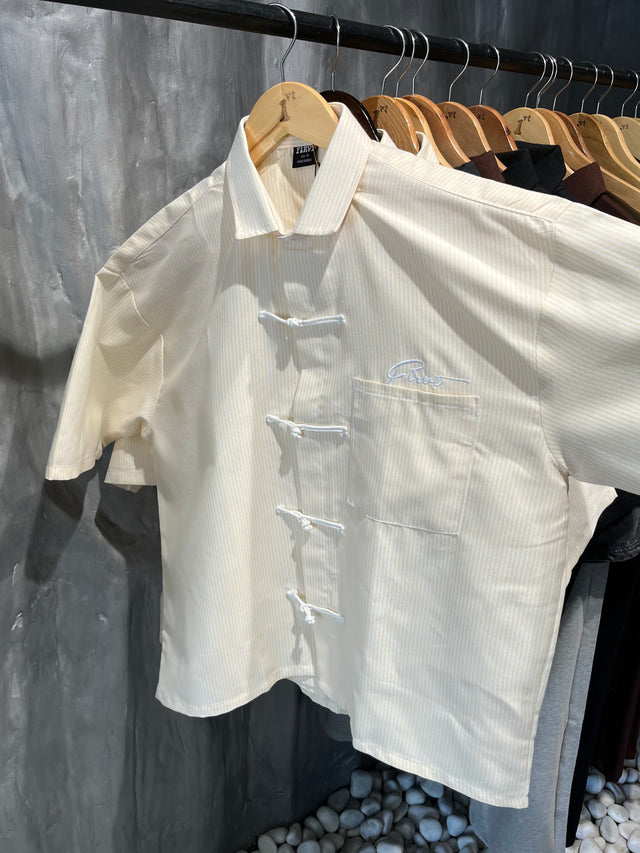 FIRVT YELLOW FROG BUTTON SHIRT