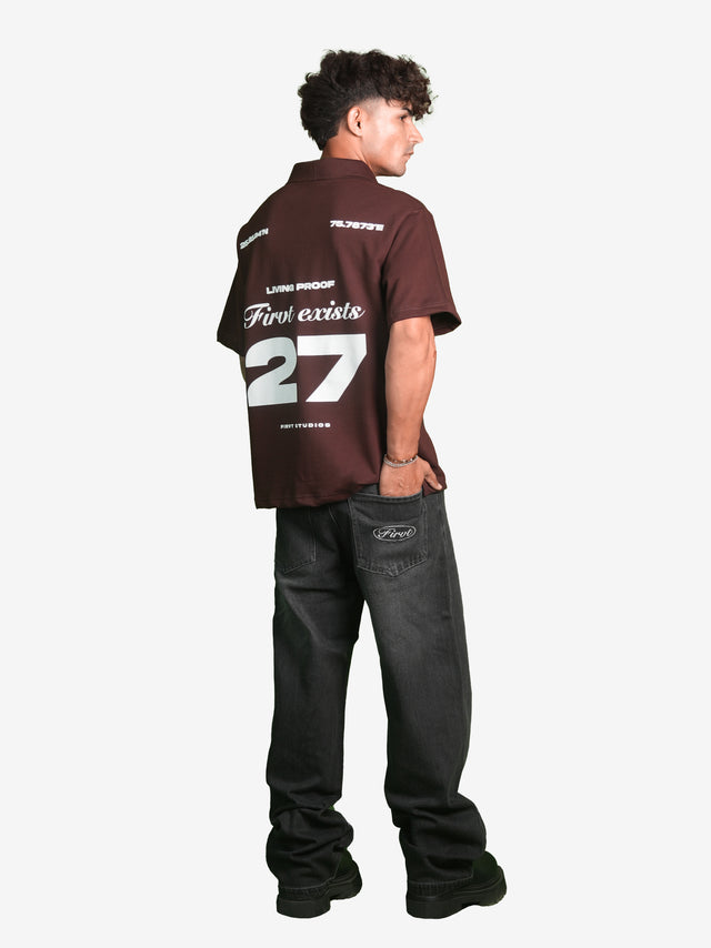 FIRVT EXISTS BROWN POLO