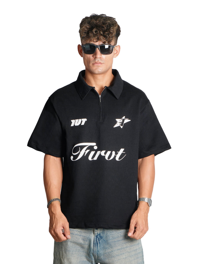 FIRVT EXISTS BLACK POLO