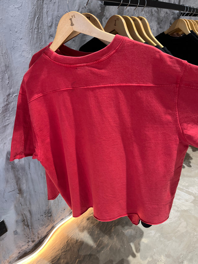 RED WASHED BOXY T-SHIRT