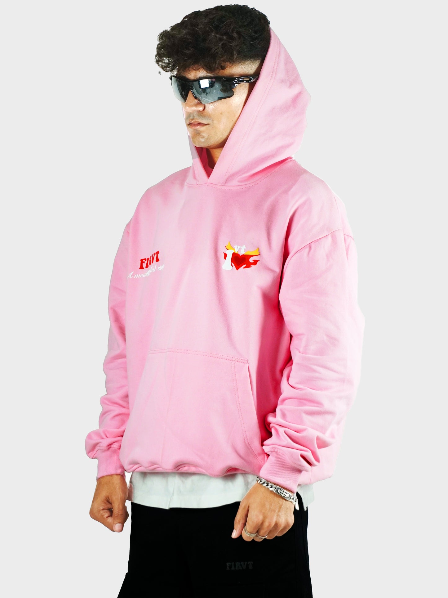 HEART RUINS PINK HOODIE