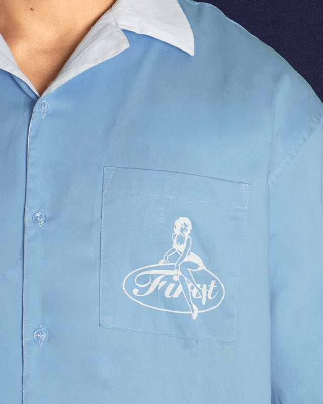 MISSCHIEF BLUE BOWLING SHIRT