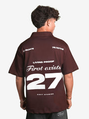 FIRVT EXISTS BROWN POLO