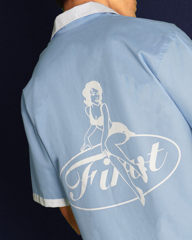 MISSCHIEF BLUE BOWLING SHIRT