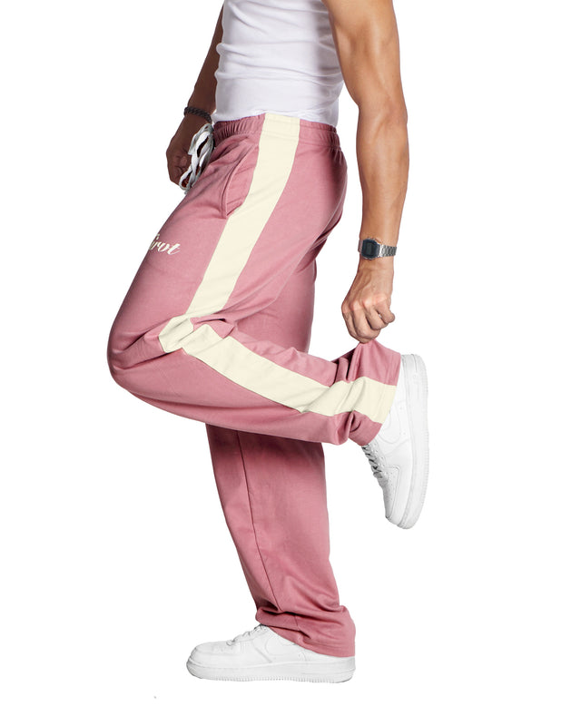 DUSTY PINK SIDE STRIPE SWEATPANTS