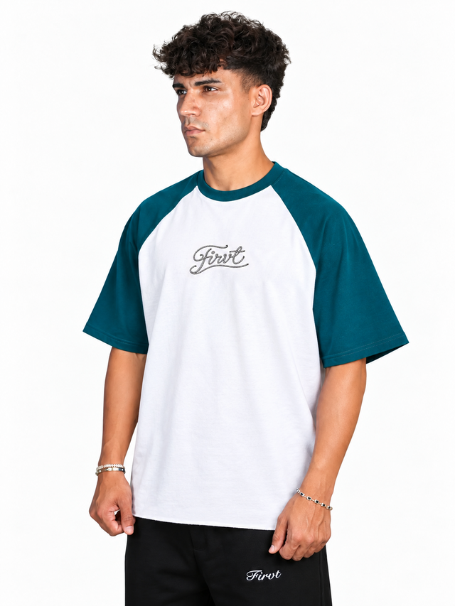 FIRVT ROPELOCK TEAL RAGLAN T-SHIRT