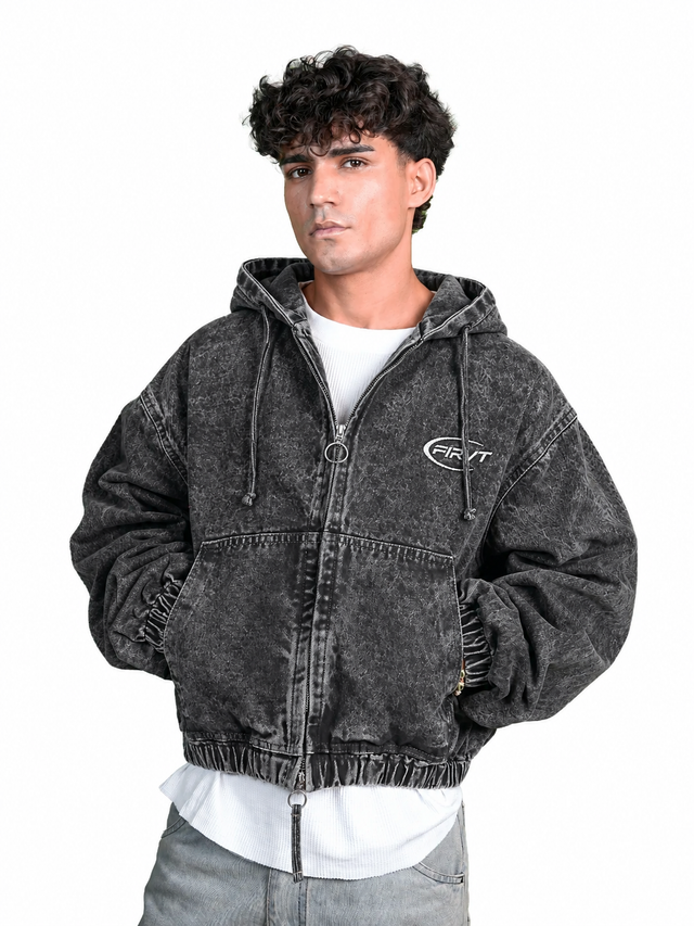 BLACK WASHED DENIM JACKET