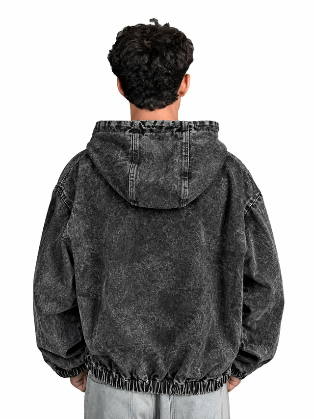 BLACK WASHED DENIM JACKET