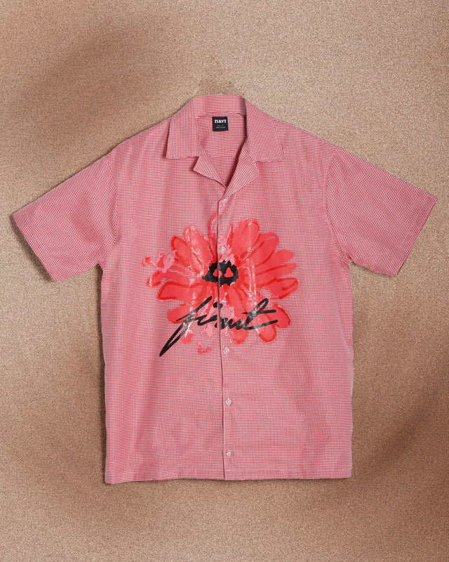FLORAL BLOOM CHECKED SHIRT RED