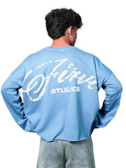FIRVT STUDIO BLUE WAFFLE T-SHIRT