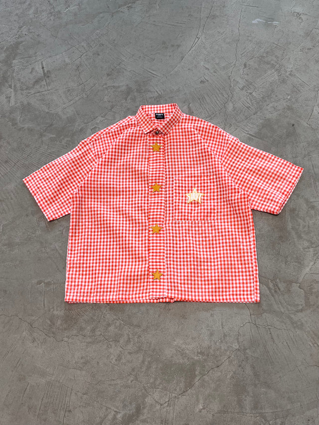 Orange Gingham Star Shirt