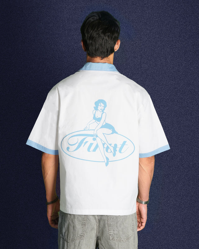 MISSCHIEF WHITE BOWLING SHIRT