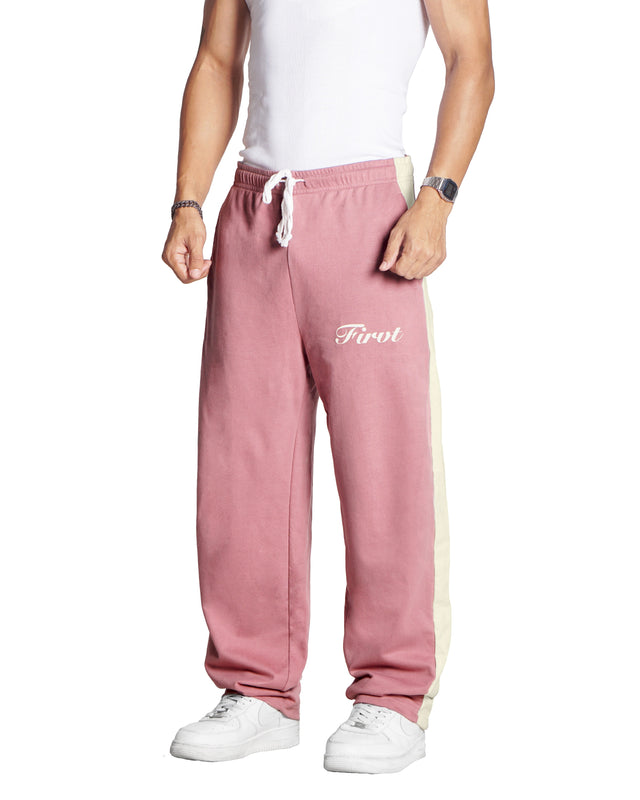 DUSTY PINK SIDE STRIPE SWEATPANTS