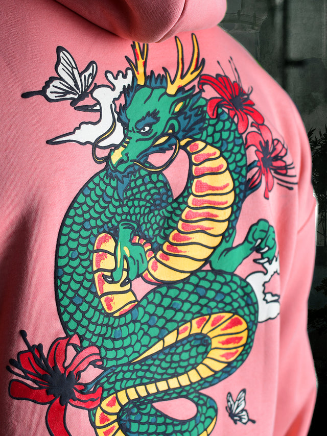 DRAGON HOODIE DUSTY PINK
