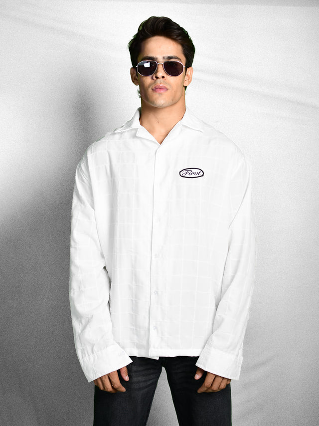 FIRVT TAG WHITE FULL SLEEVE SHIRT