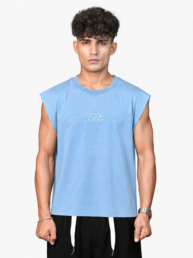 SILENT SKY BLUE WASHED TANK