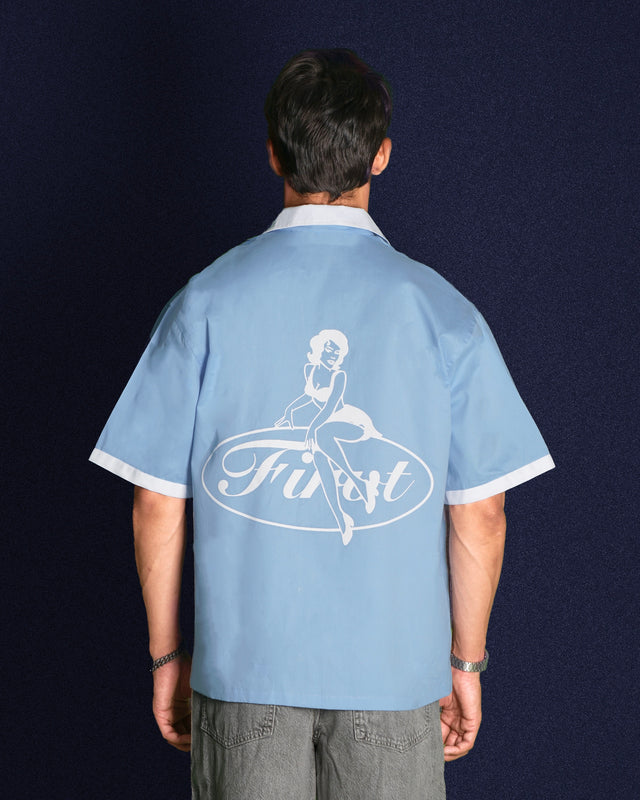 MISSCHIEF BLUE BOWLING SHIRT