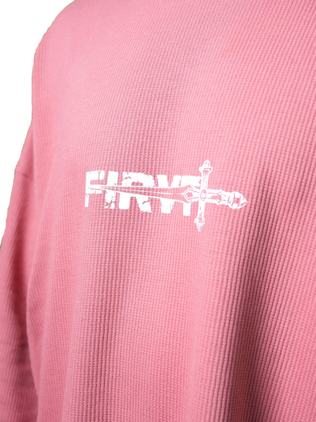 FIRVT SWORD DUSTY PINK WAFFLE T-SHIRT