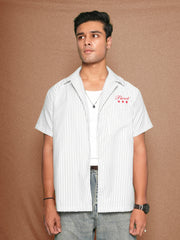 FIRVT STAR WHITE STRIPED SHIRT