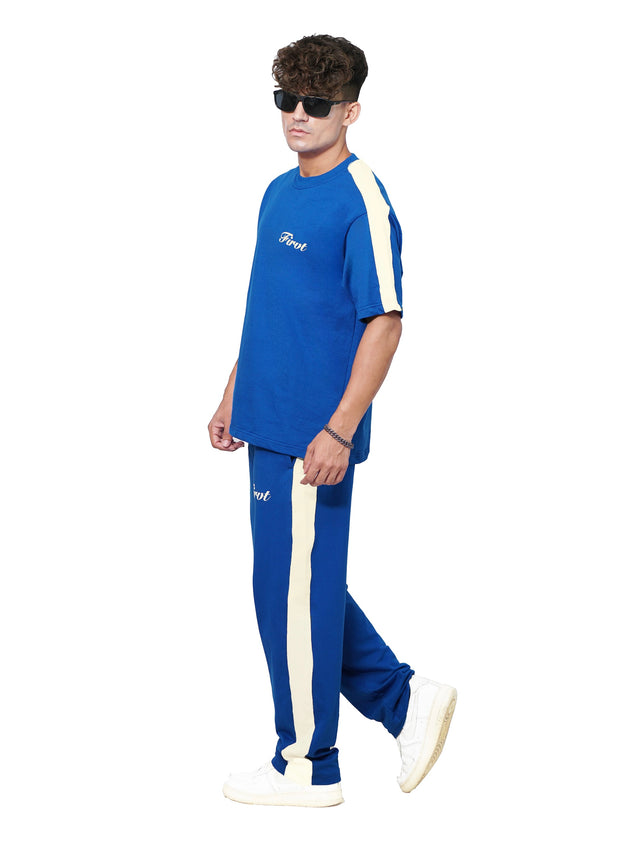 ROYAL BLUE SIDE STRIPE CO-ORD SET