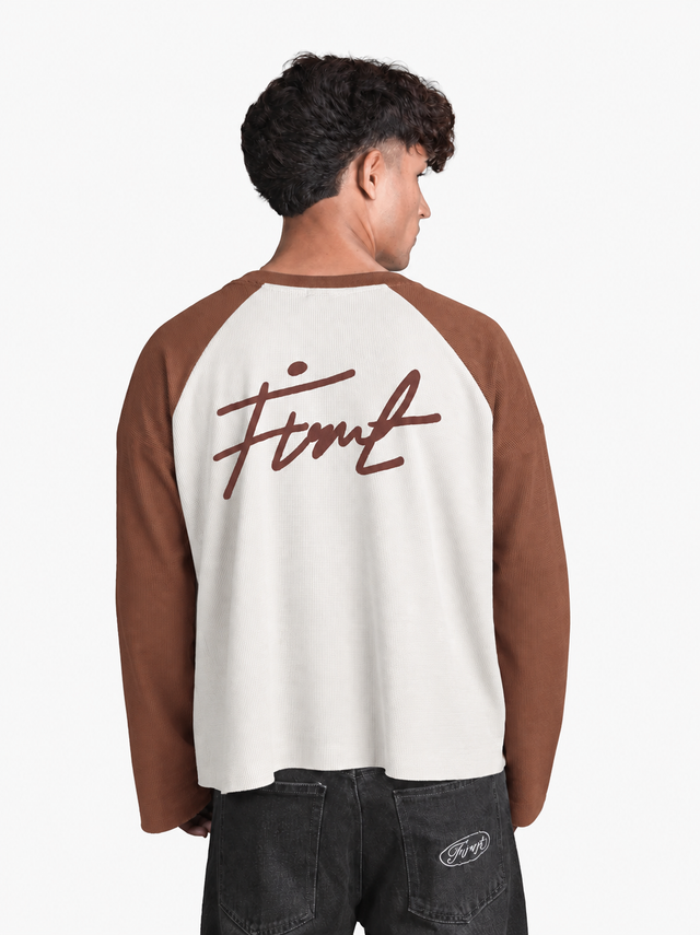 RAGLAN WAFFLE BROWN T-SHIRT