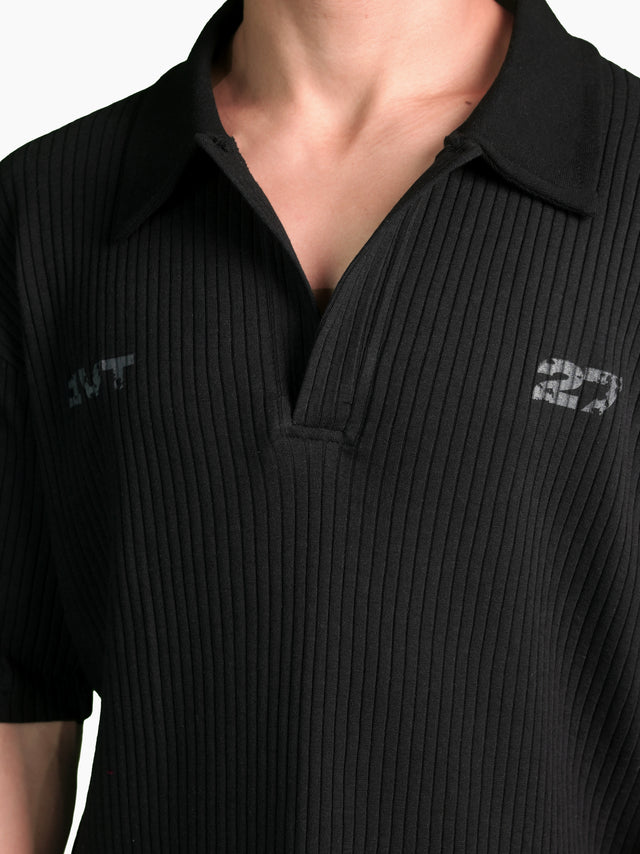 SIGNATURE RIB POLO BLACK