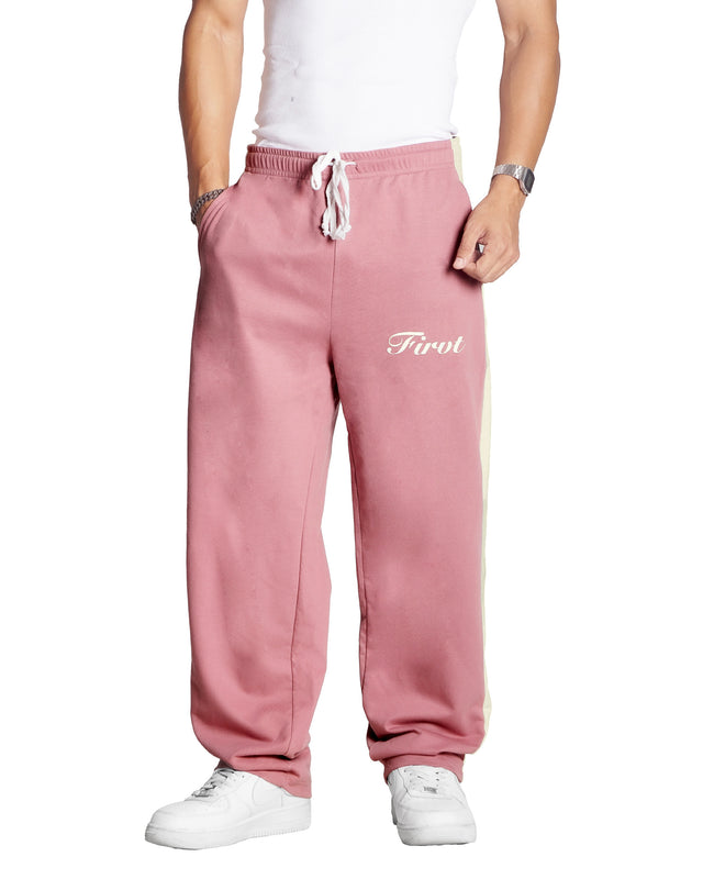 DUSTY PINK SIDE STRIPE SWEATPANTS