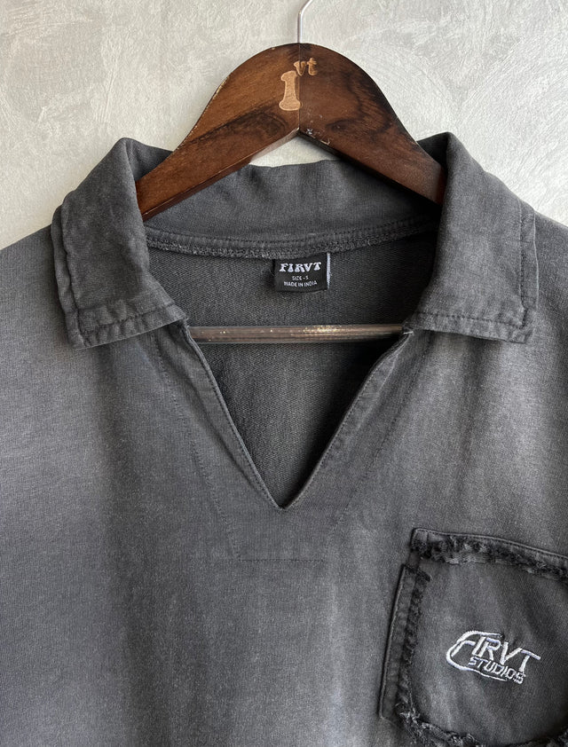 FIRVT CHARCOAL WASHED POLO