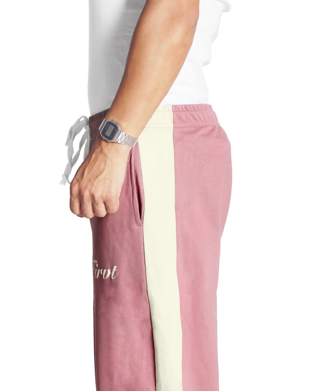 DUSTY PINK SIDE STRIPE SWEATPANTS