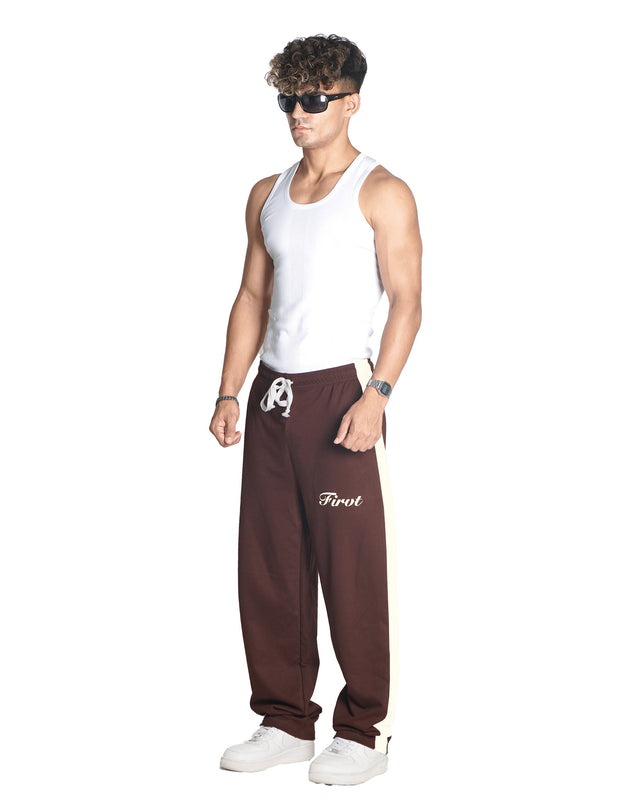 BROWN SIDE STRIPE SWEATPANTS