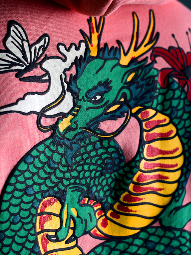 DRAGON HOODIE DUSTY PINK