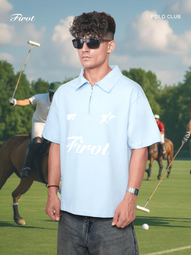 FIRVT EXISTS SKY BLUE POLO