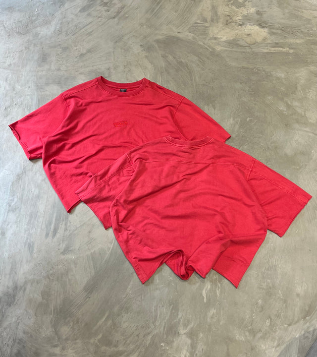 RED WASHED BOXY T-SHIRT