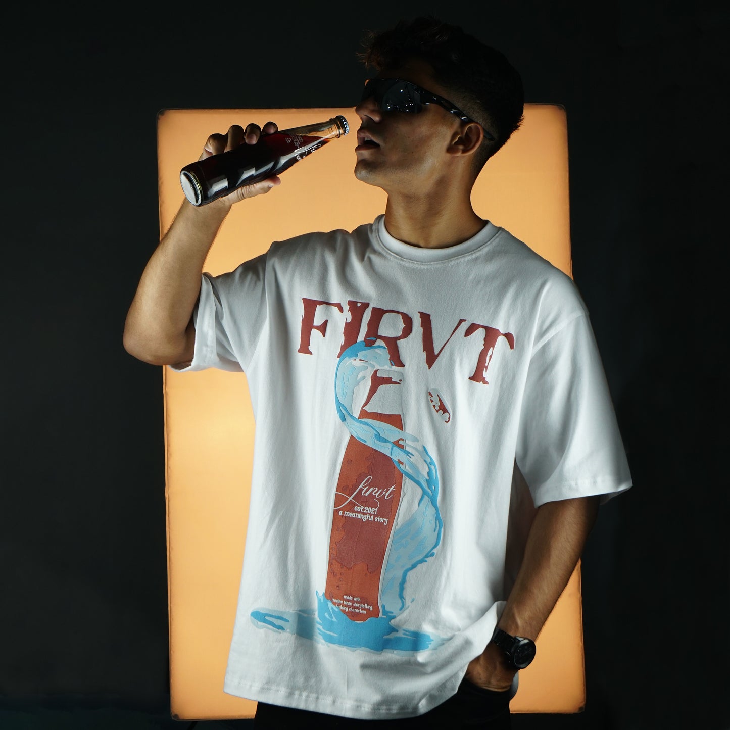 FIRVTASTIC BOTTLE WHITE TSHIRT