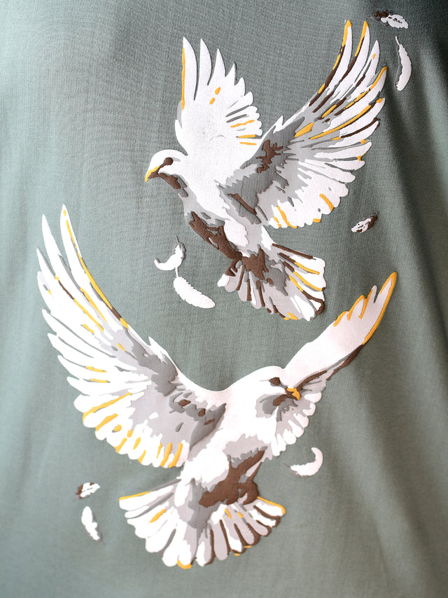 WINGS OF PIECE T-SHIRT SAGE GREEN